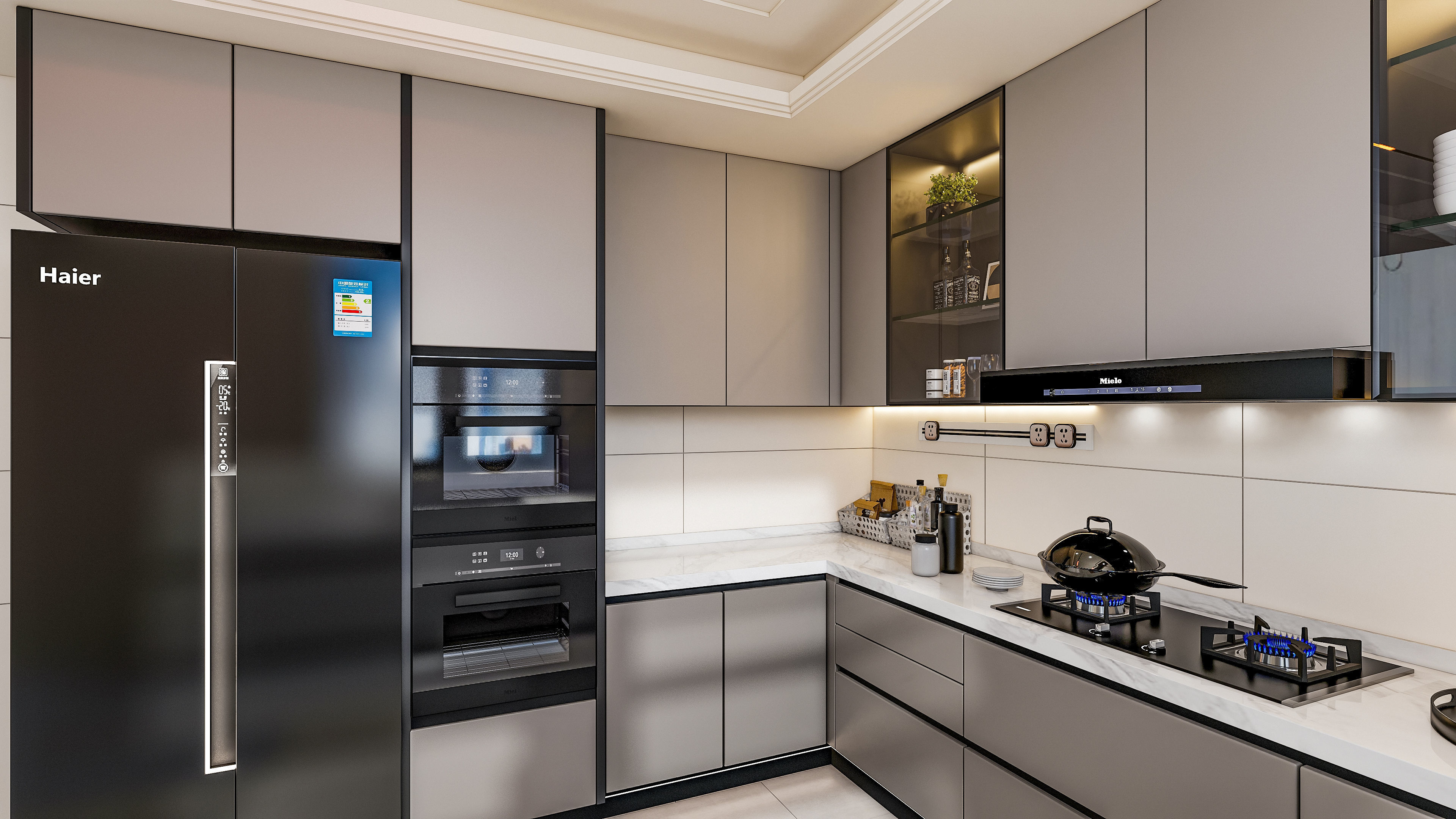 Kitchen Modern interior 0048 3D model_19