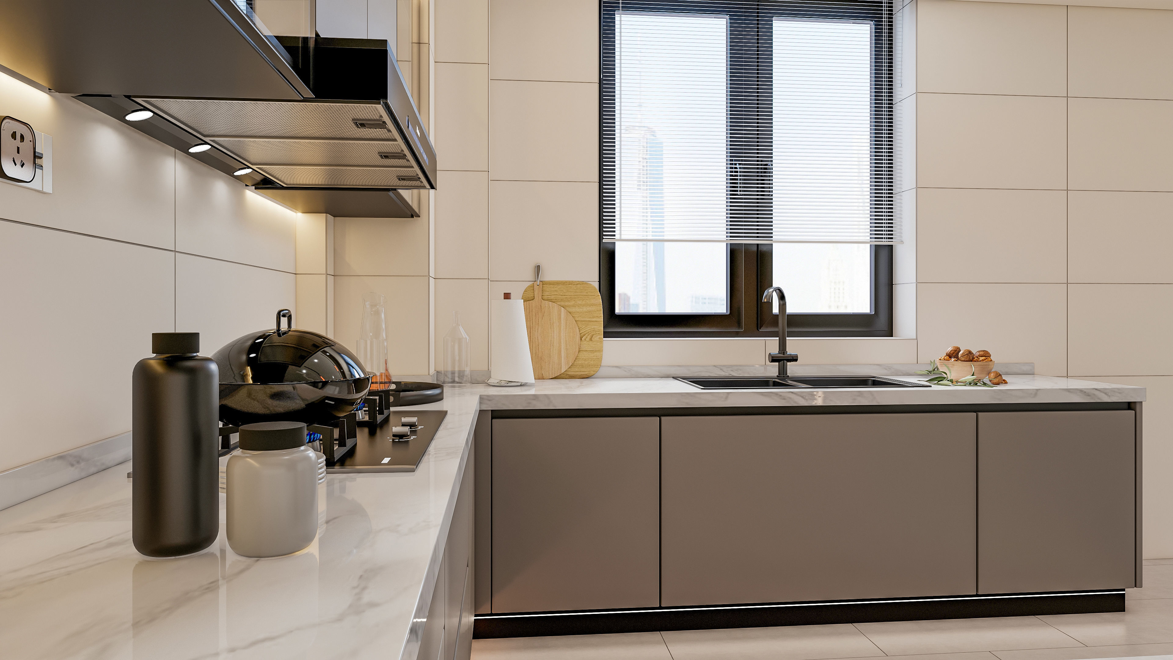 Kitchen Modern interior 0048 3D model_9