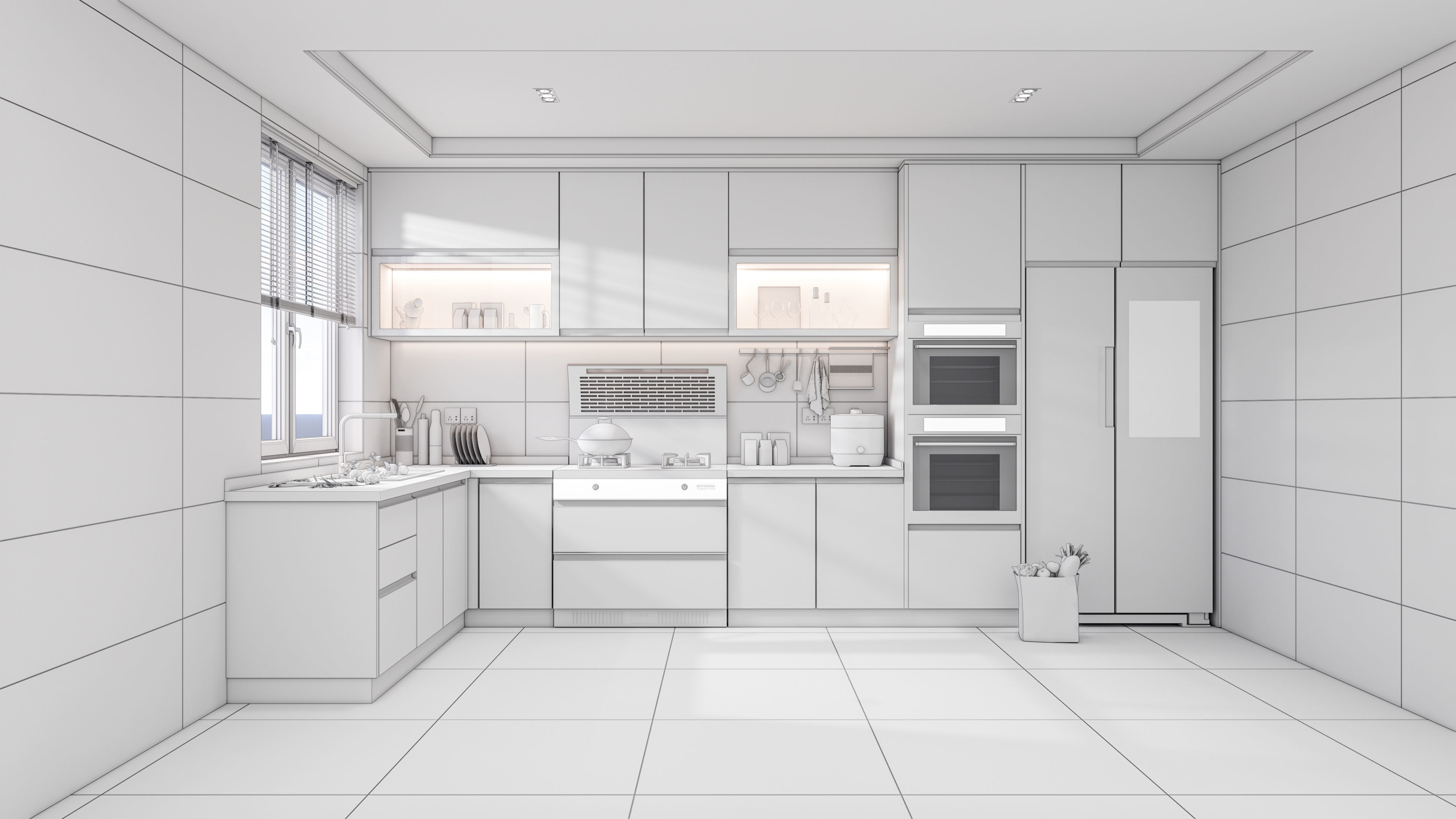 Kitchen Modern interior 0049 3D model_20