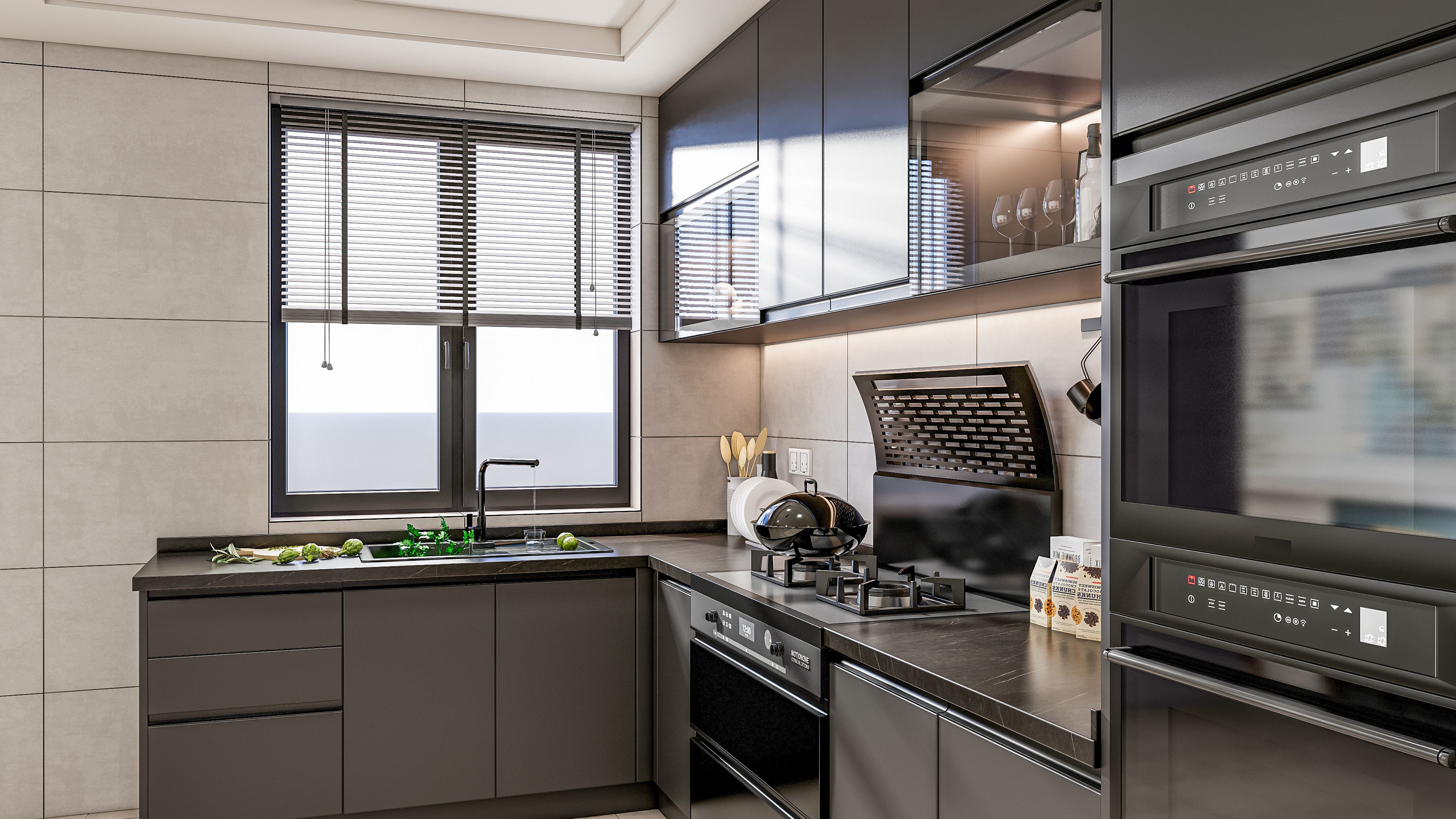 Kitchen Modern interior 0049 3D model_12