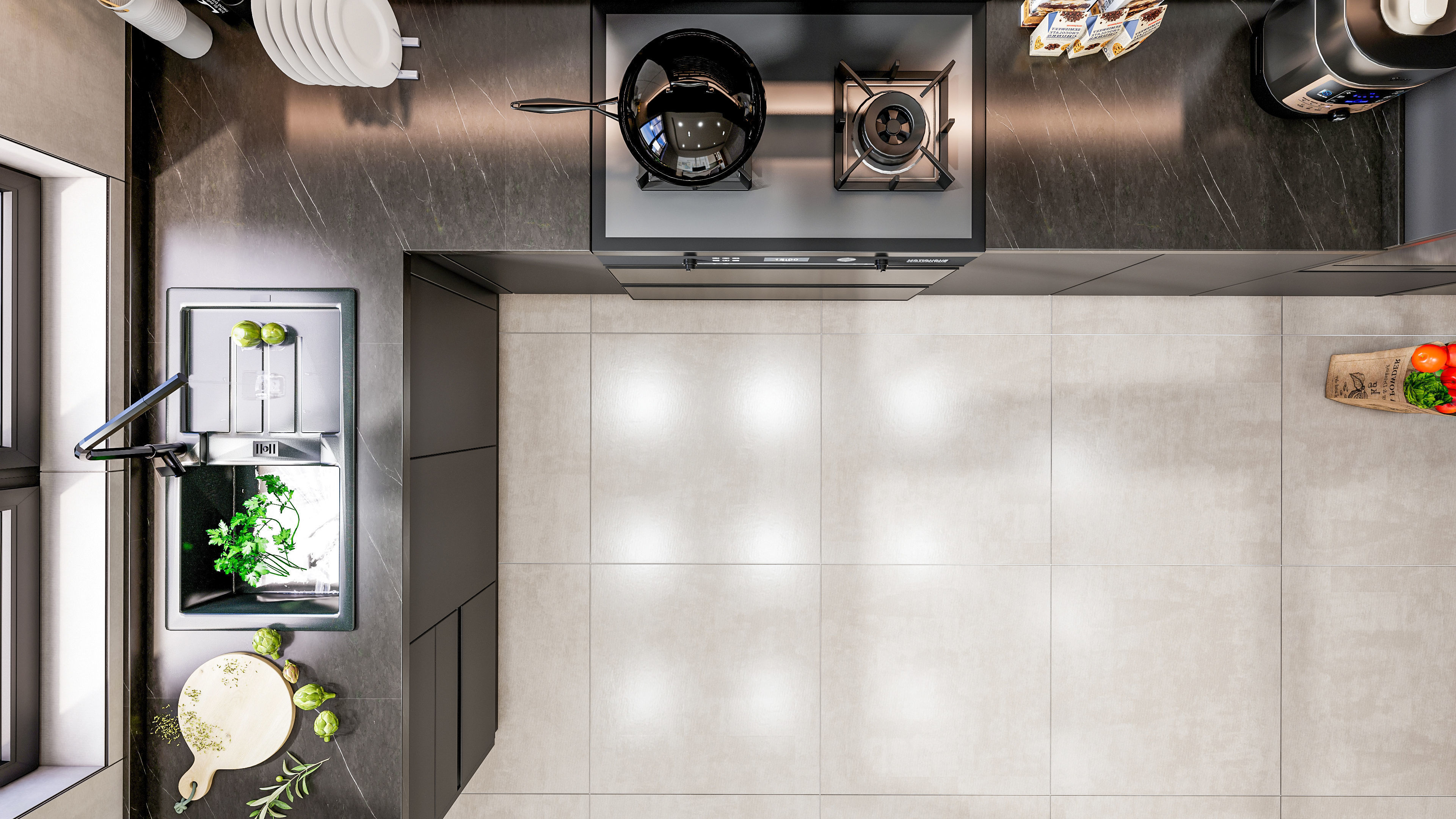 Kitchen Modern interior 0049 3D model_17