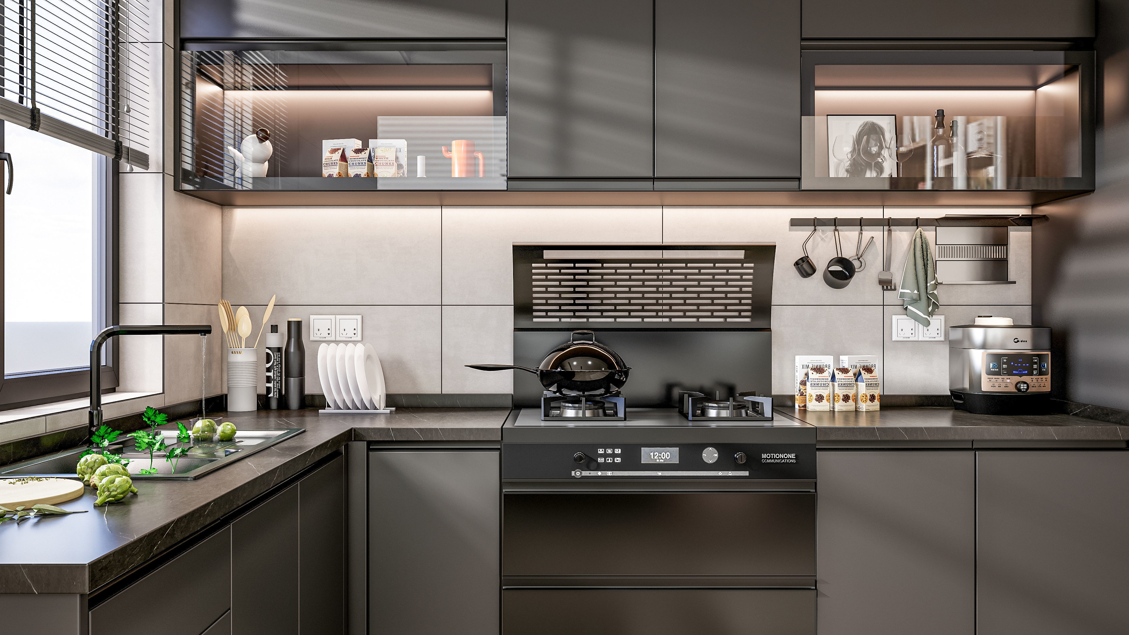 Kitchen Modern interior 0049 3D model_6