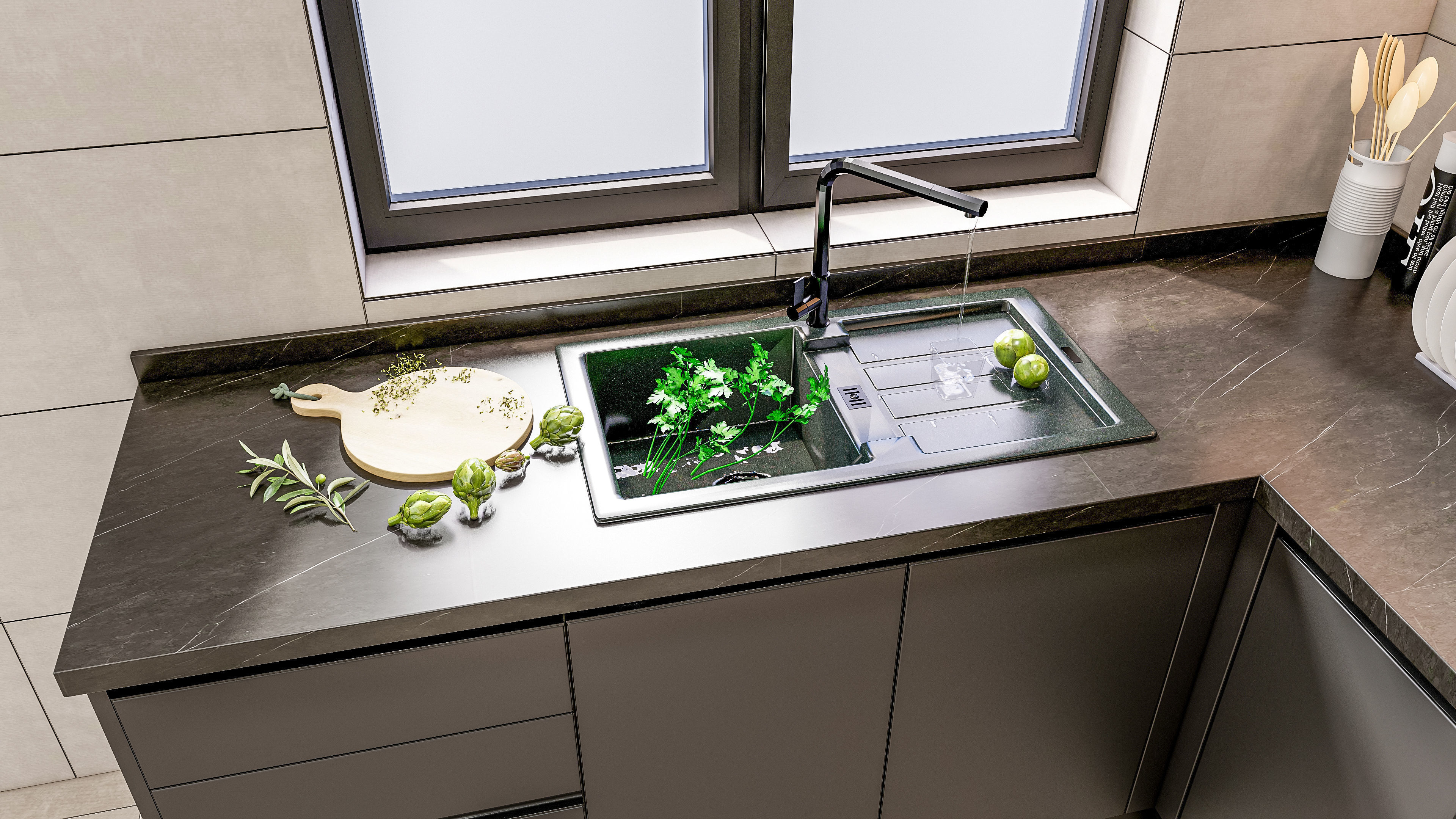 Kitchen Modern interior 0049 3D model_14