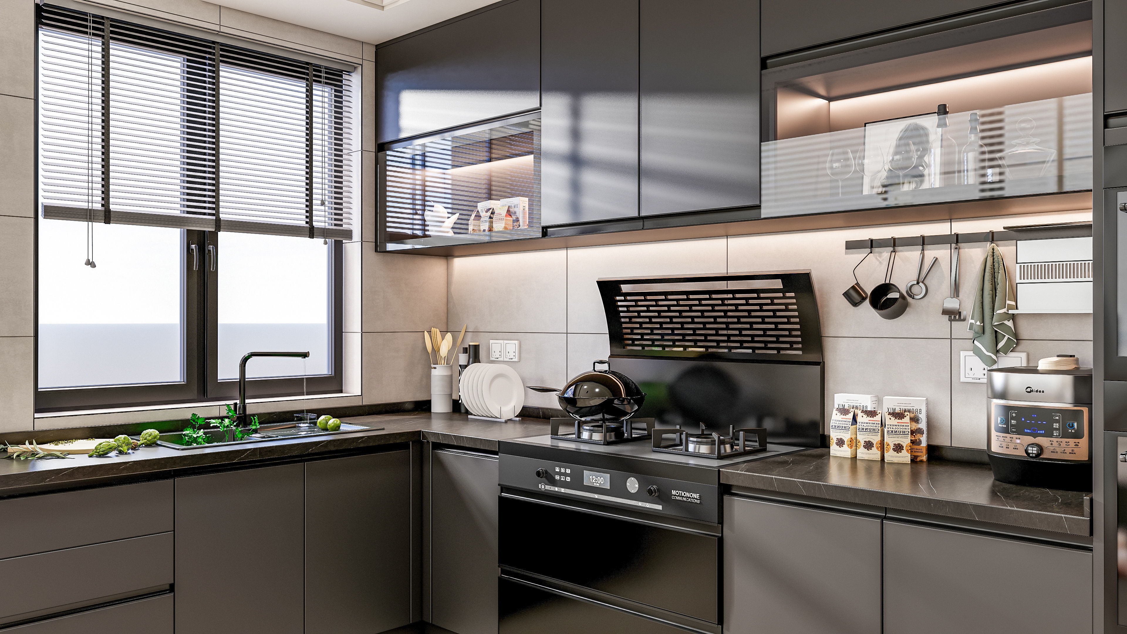 Kitchen Modern interior 0049 3D model_13