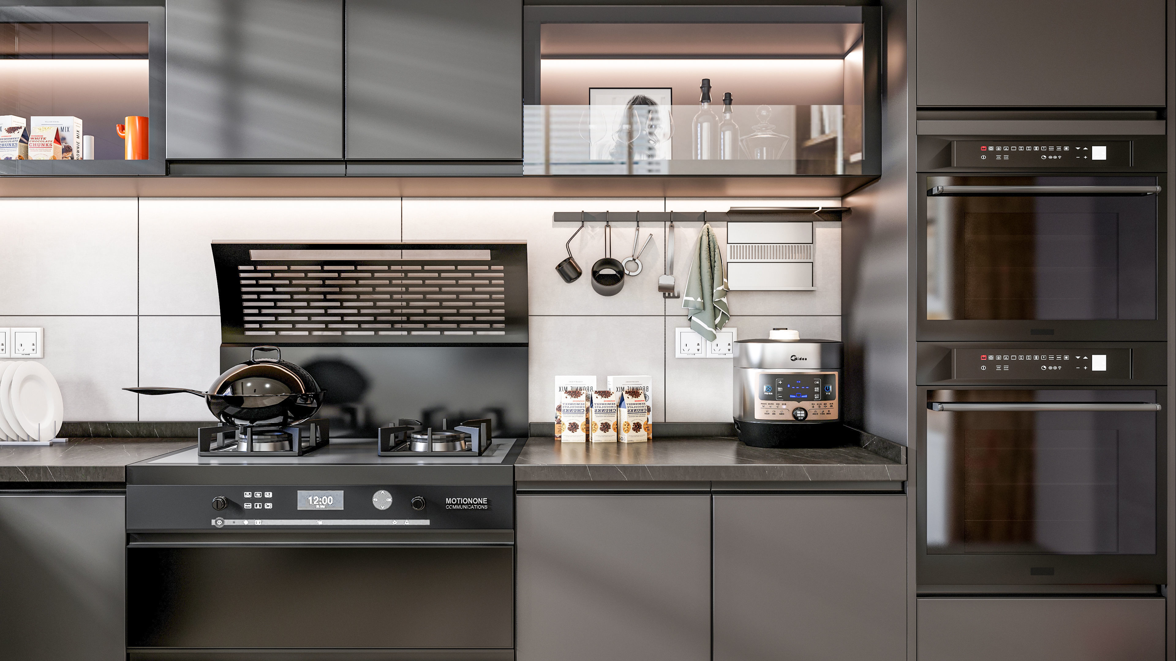 Kitchen Modern interior 0049 3D model_19