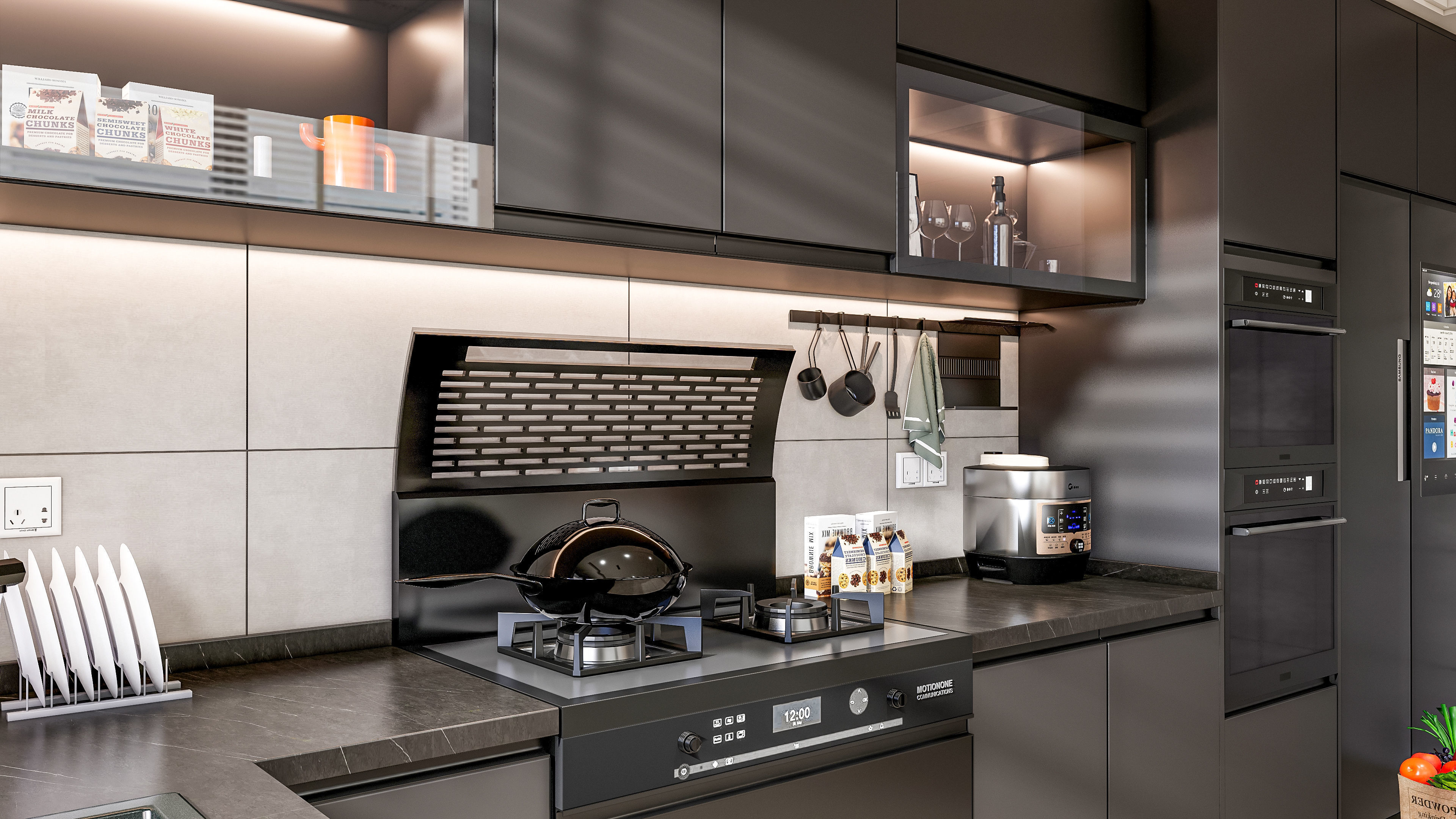 Kitchen Modern interior 0049 3D model_9