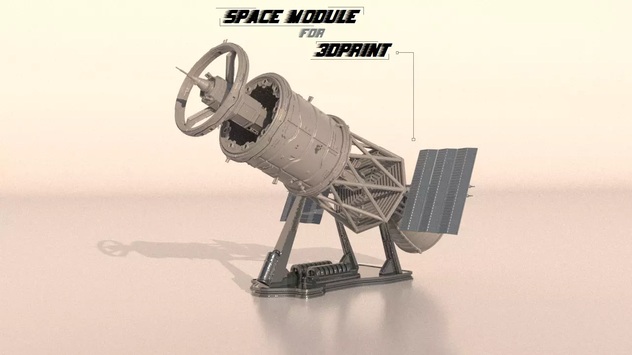 Space module for 3Dprint 3D print model_0