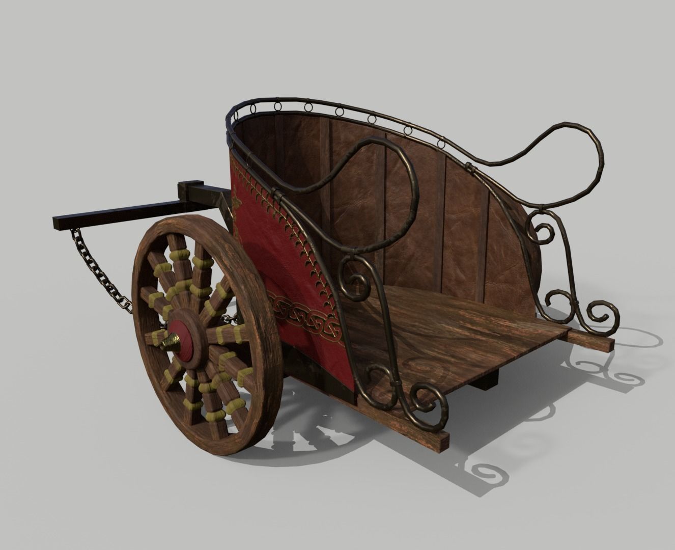 Roman Chariot Low-poly 3D model_2