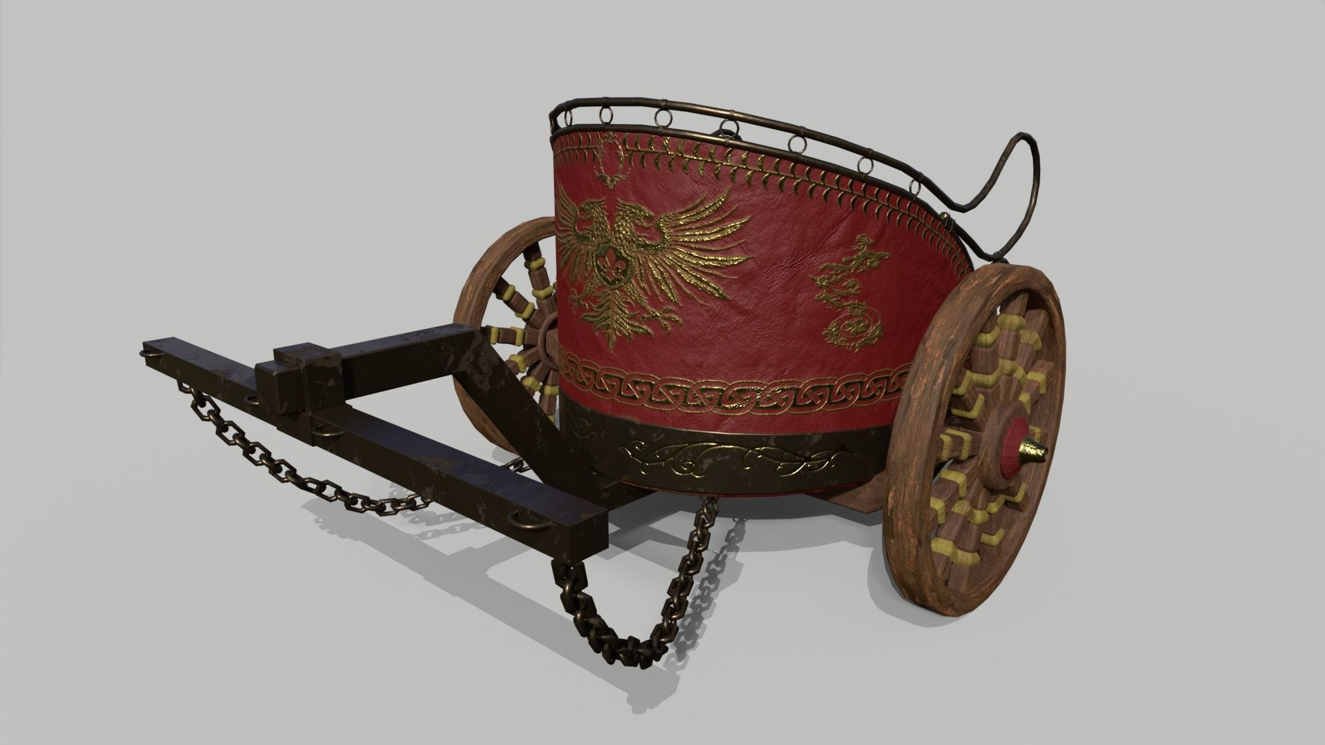 Roman Chariot Low-poly 3D model_13