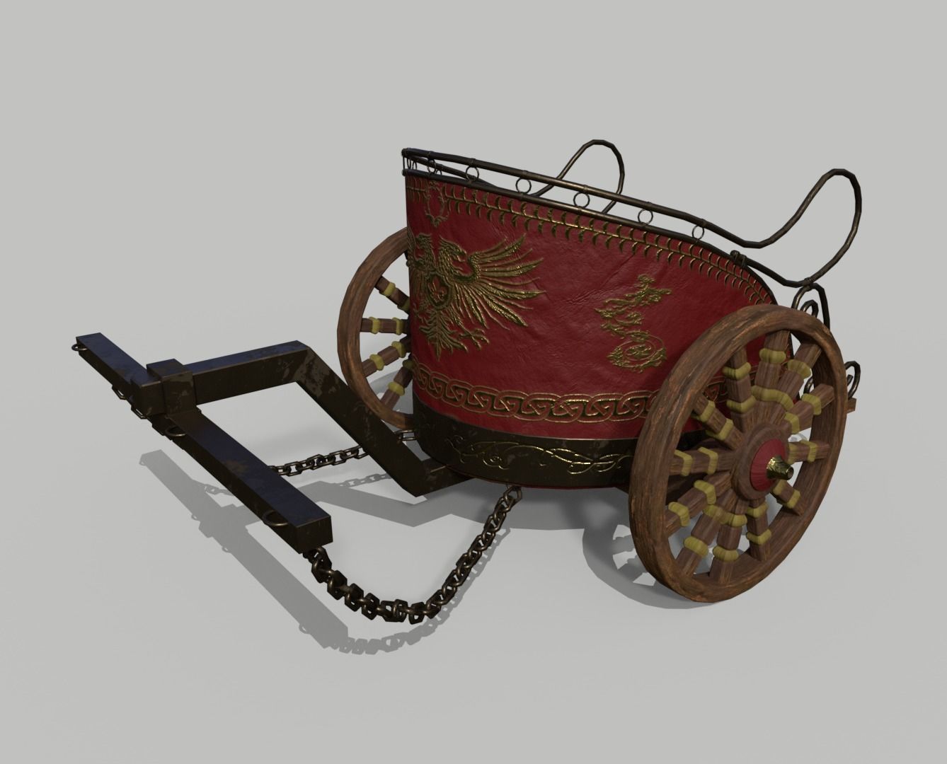 Roman Chariot Low-poly 3D model_3