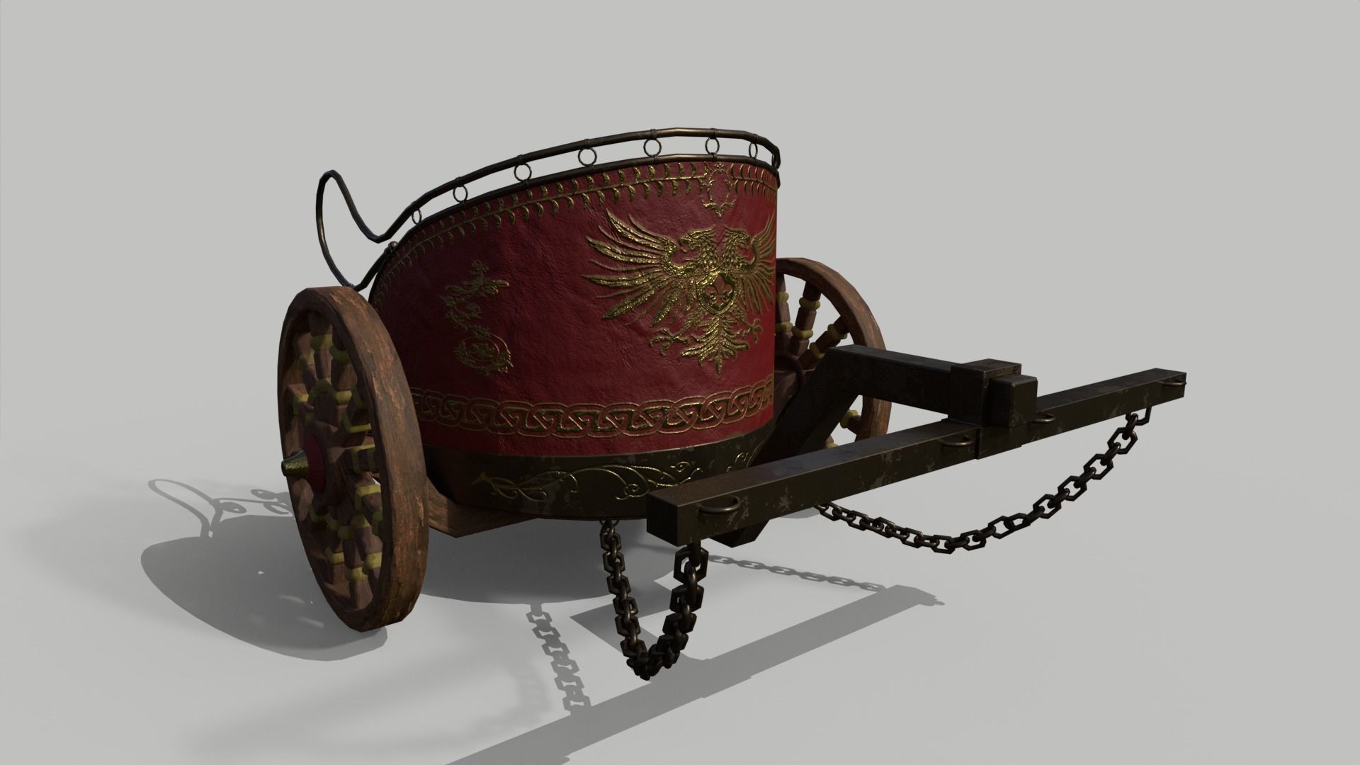 Roman Chariot Low-poly 3D model_10