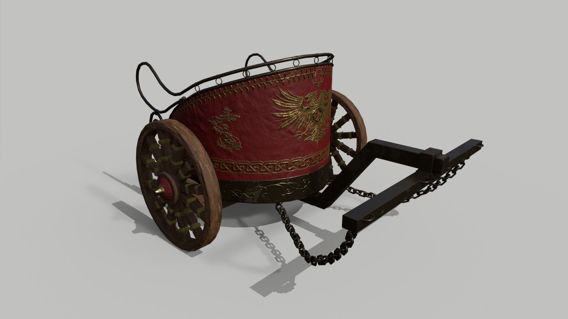 Roman Chariot Low-poly 3D model_11