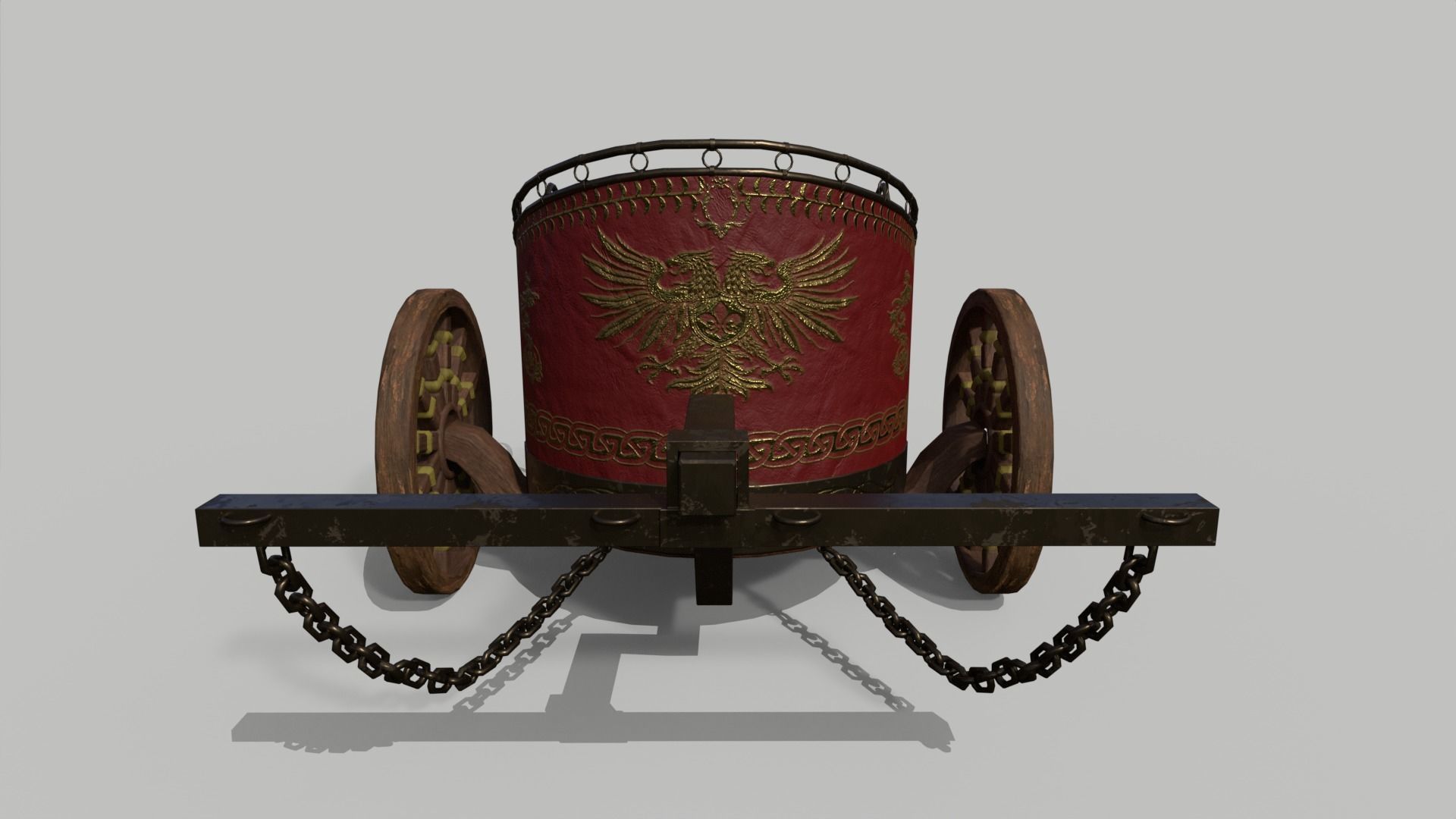 Roman Chariot Low-poly 3D model_8