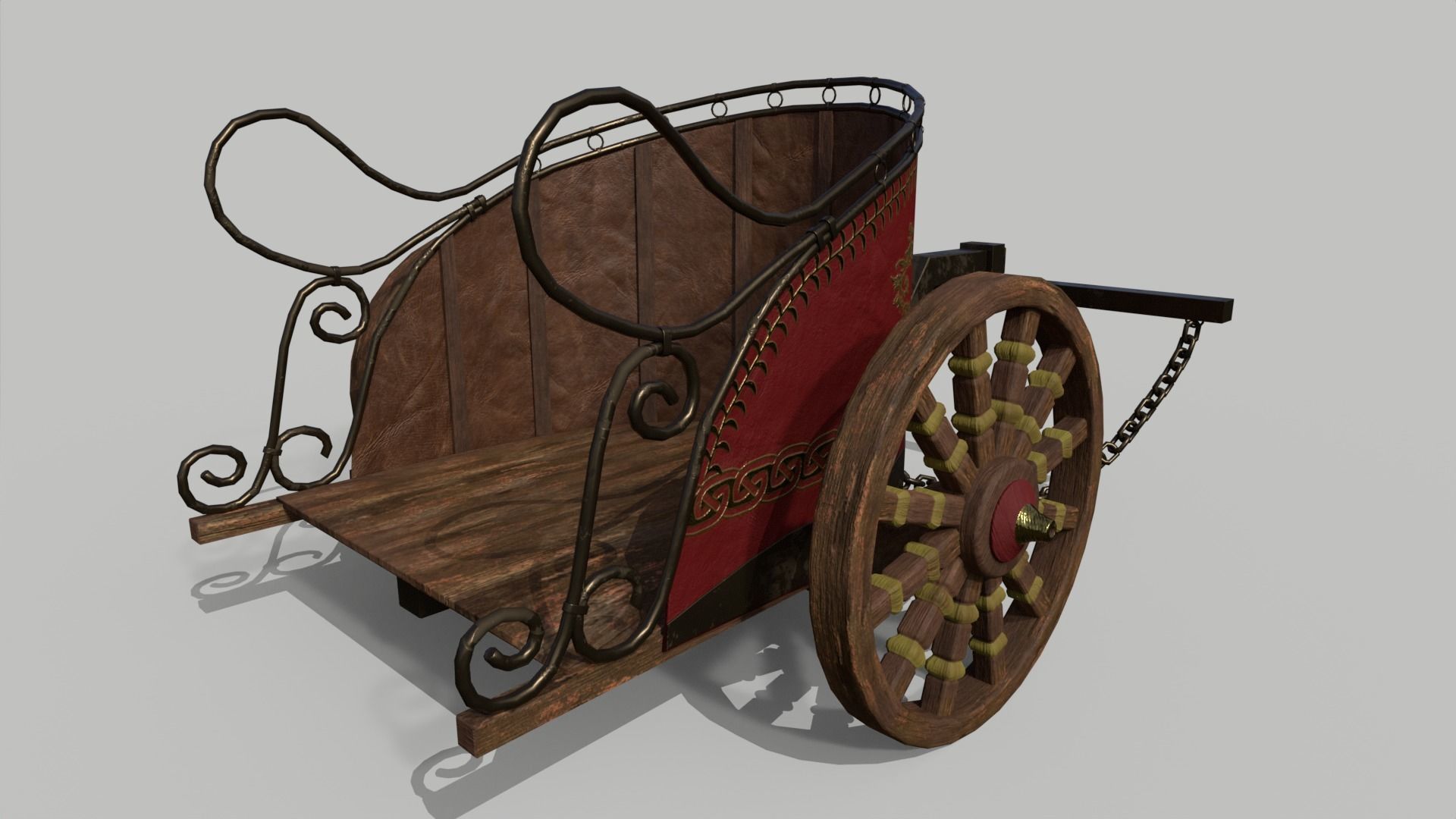 Roman Chariot Low-poly 3D model_12