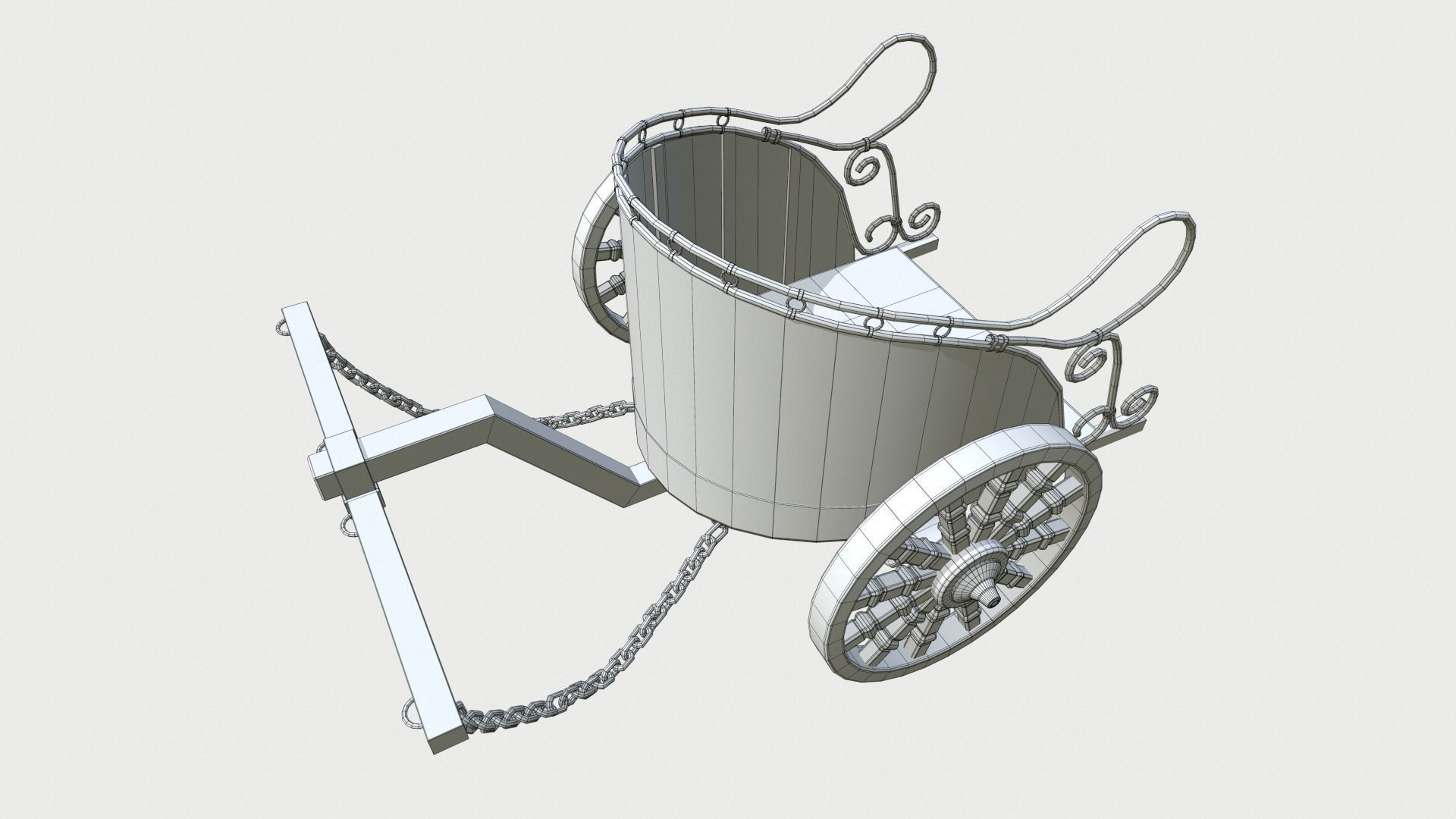Roman Chariot Low-poly 3D model_14