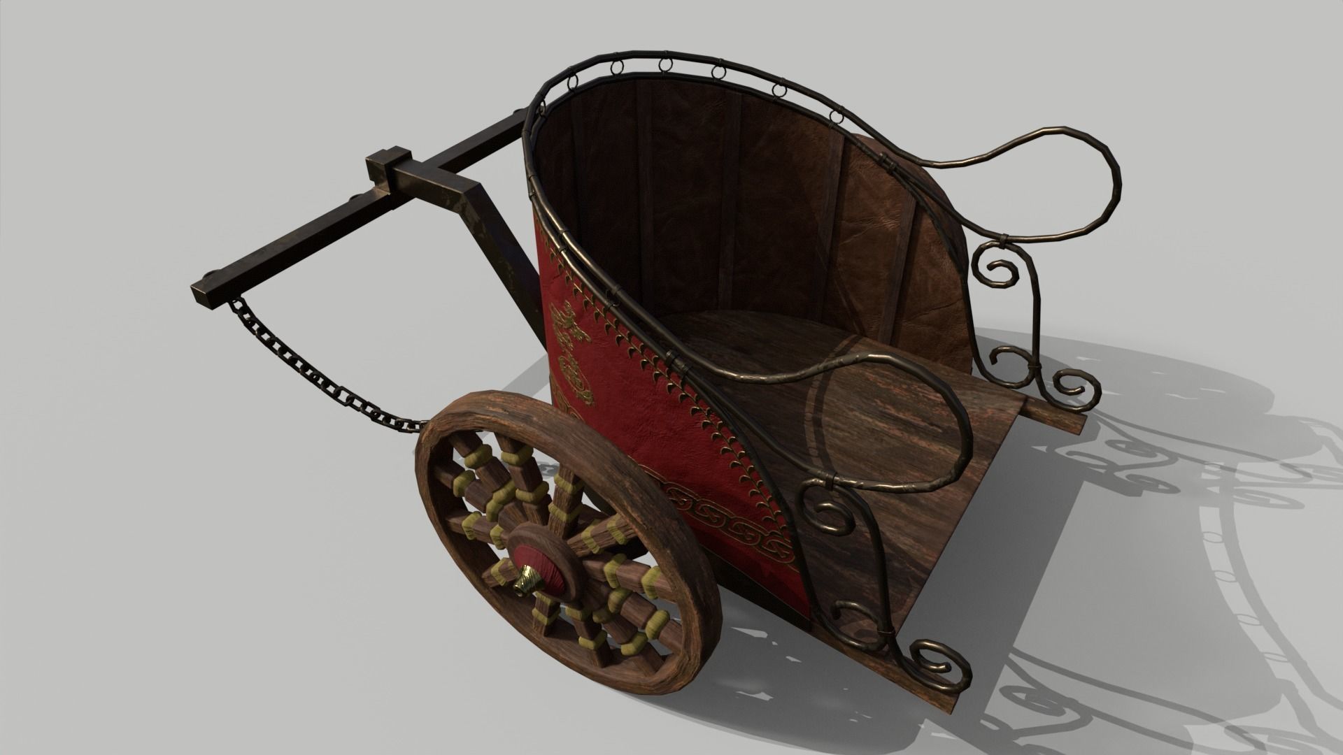 Roman Chariot Low-poly 3D model_7