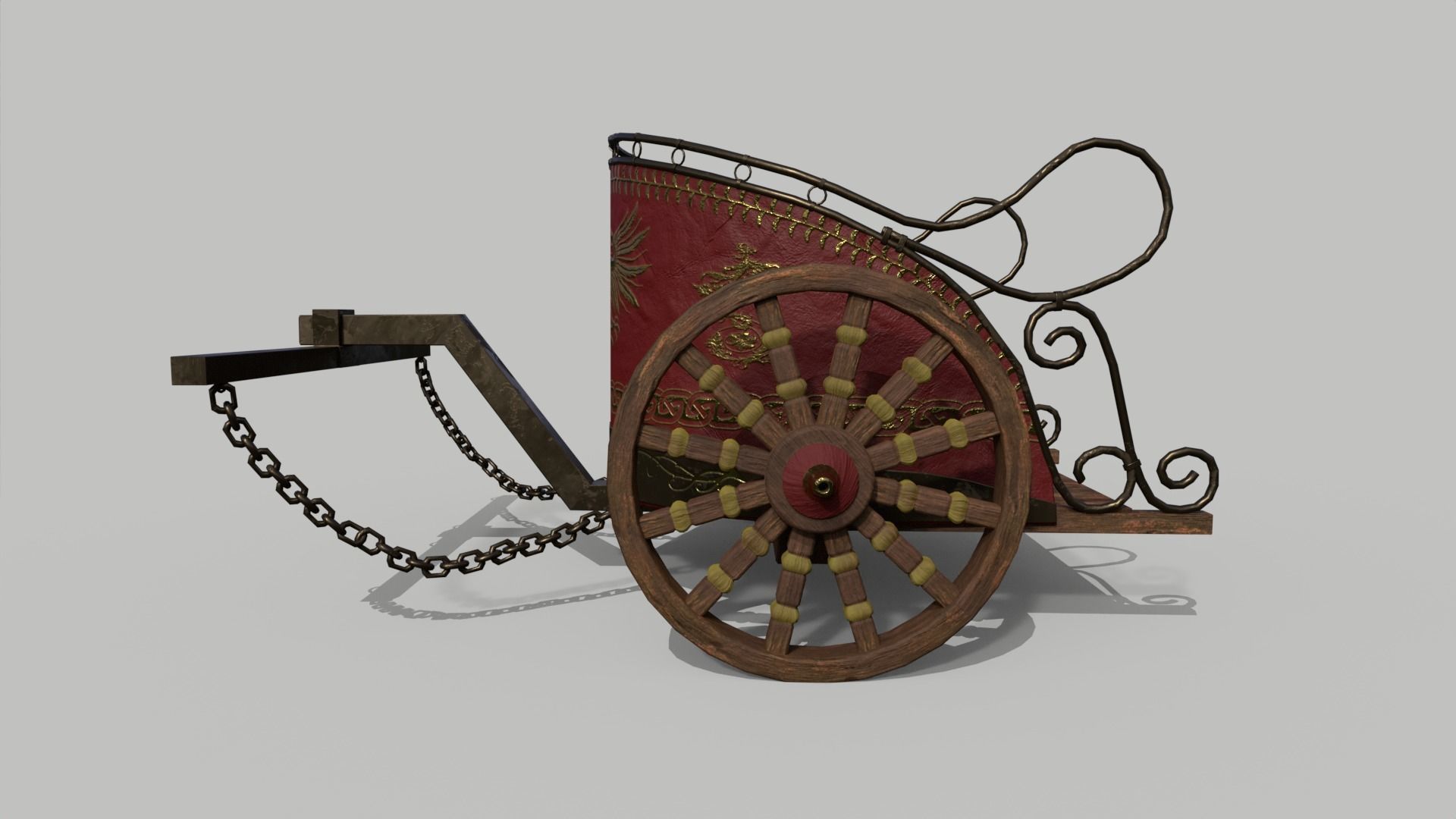 Roman Chariot Low-poly 3D model_4