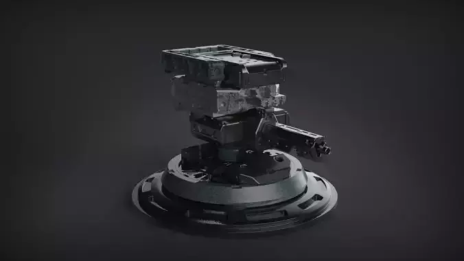 Robot mech botic Turret scifi plasma 3D model