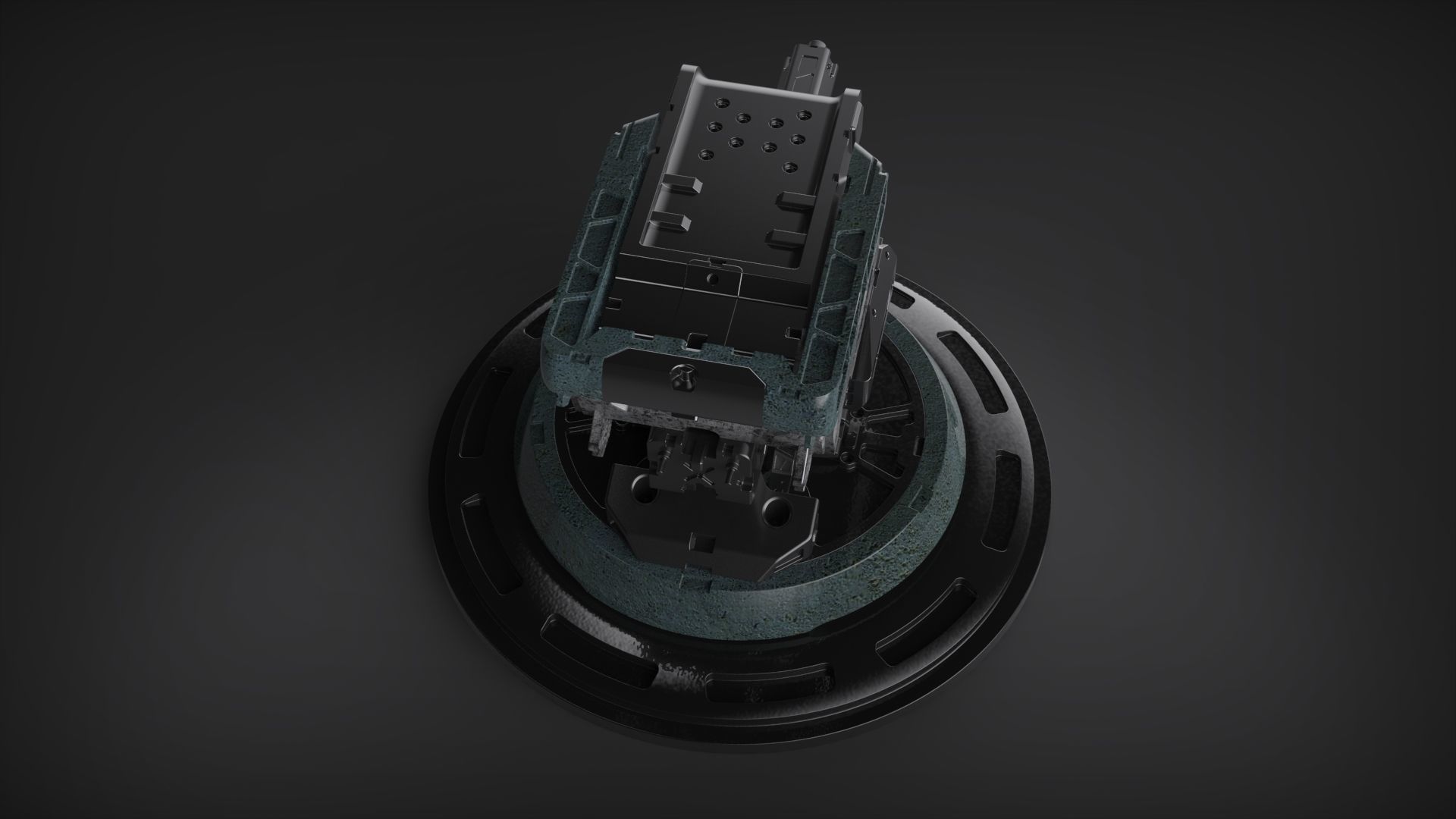 Robot mech botic Turret scifi plasma 3D model_4