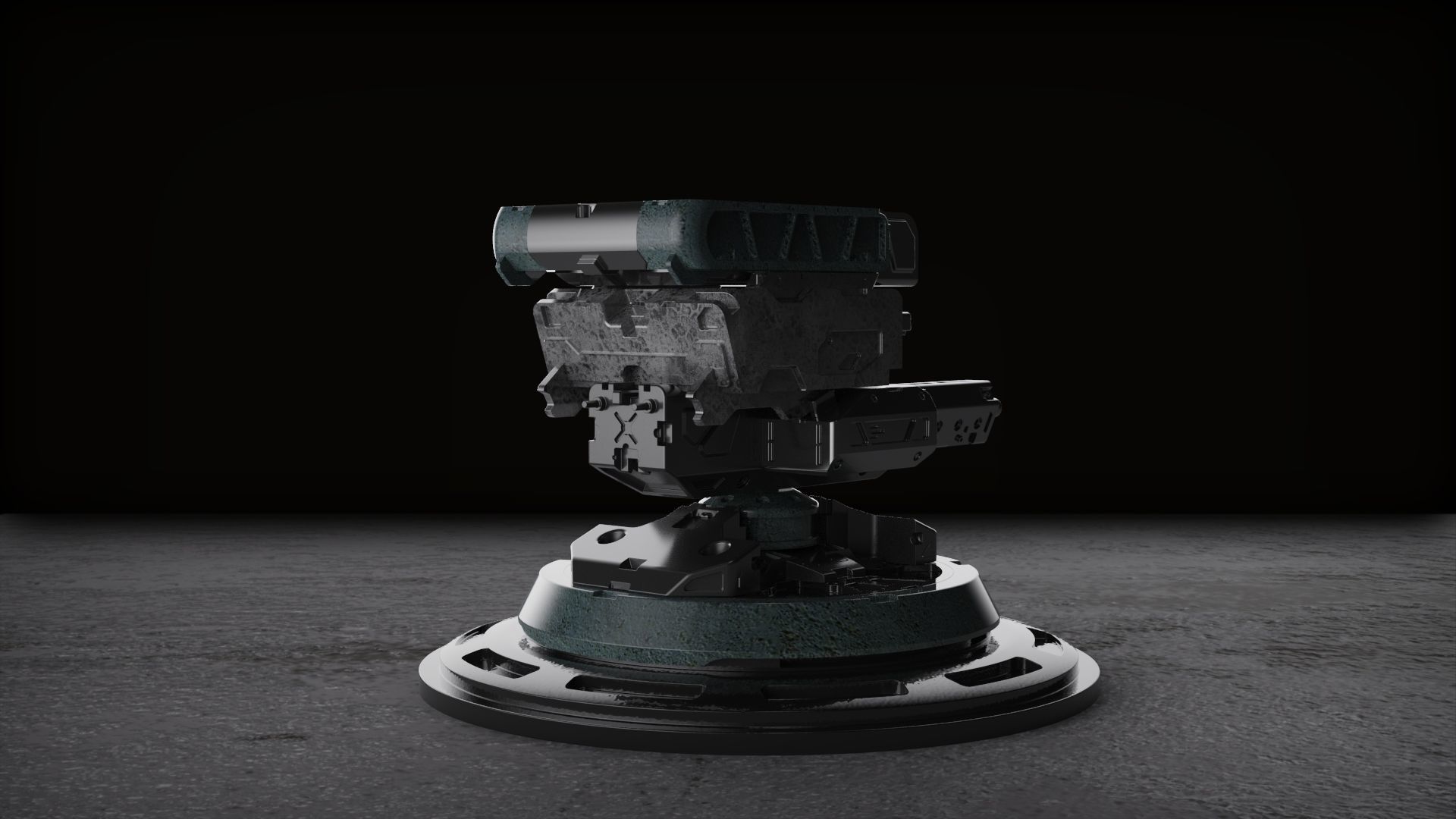 Robot mech botic Turret scifi plasma 3D model_2