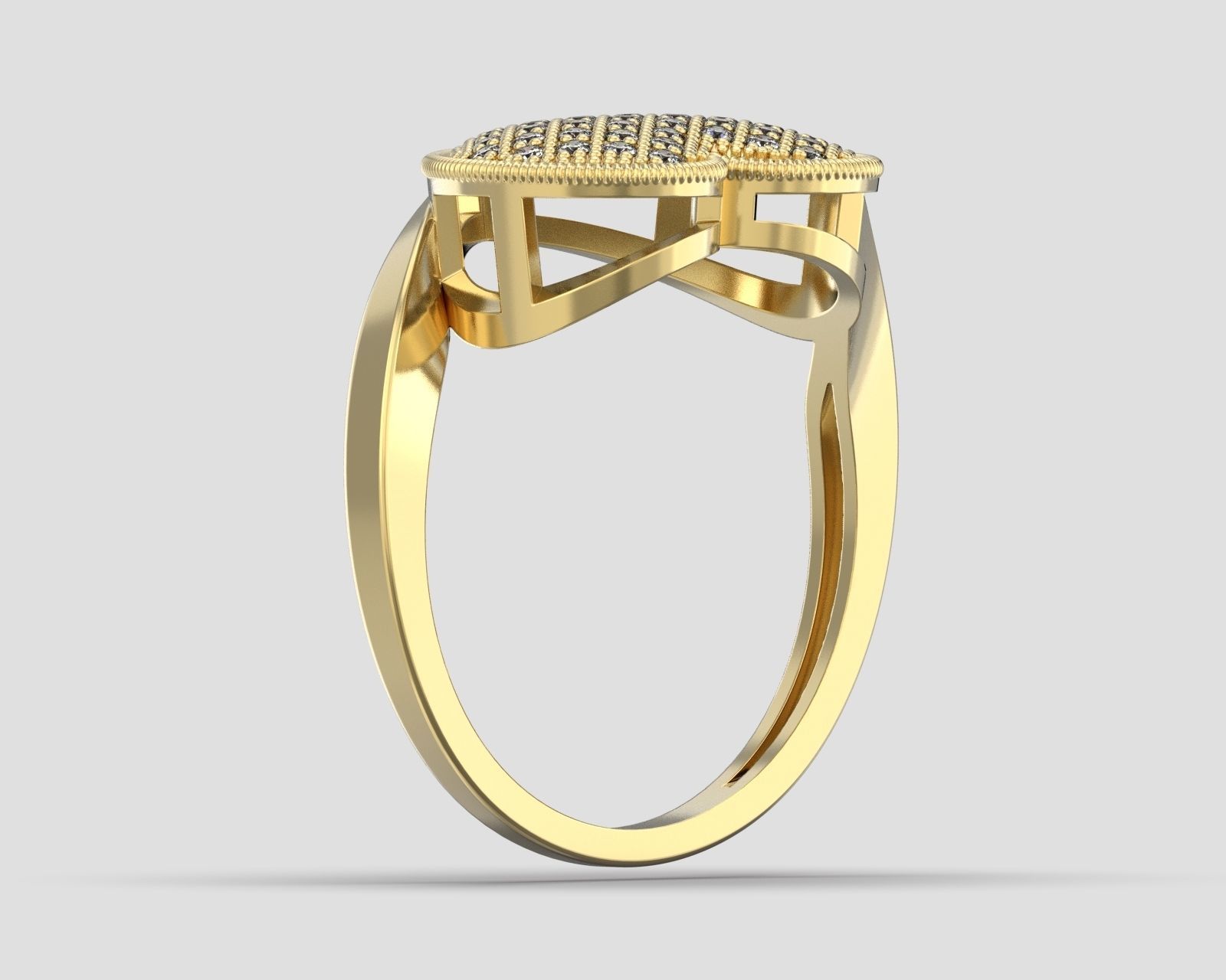 R 097 ring heart 3D print model_3