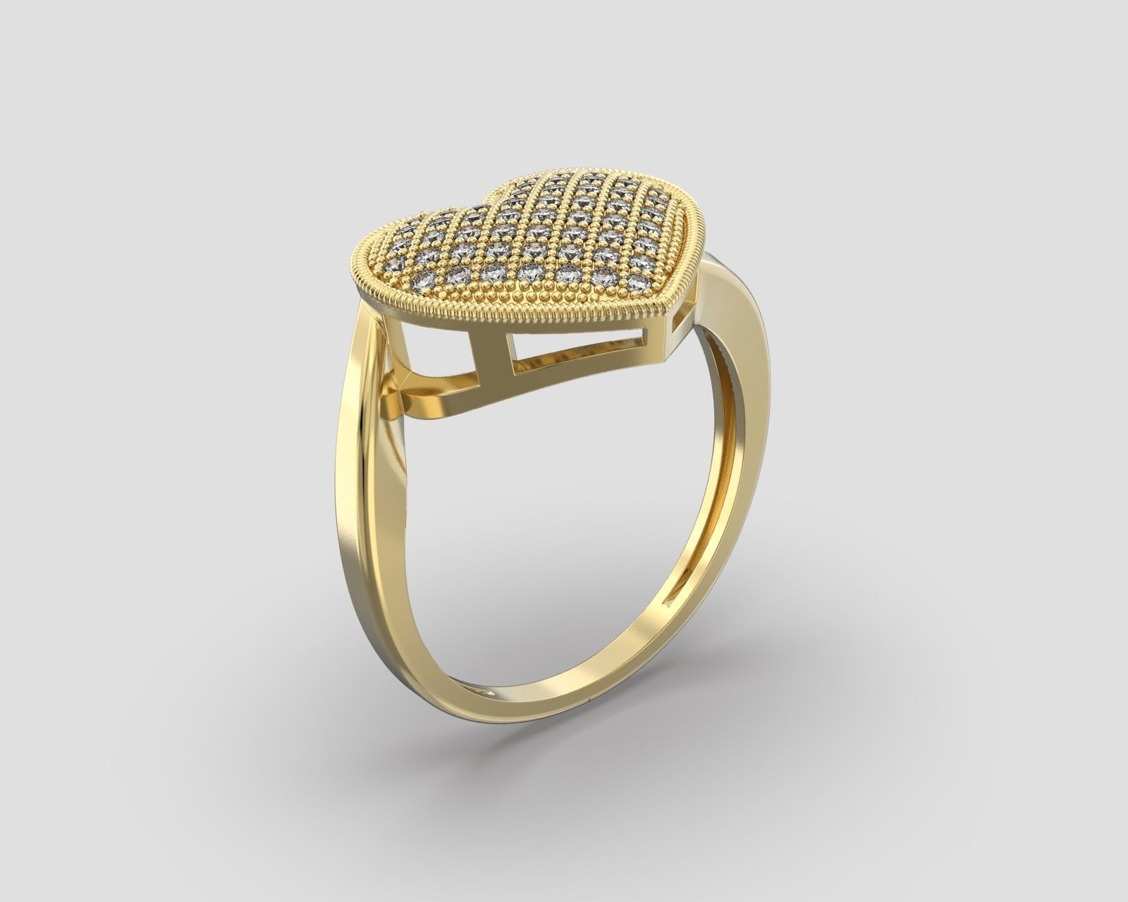 R 097 ring heart 3D print model_5