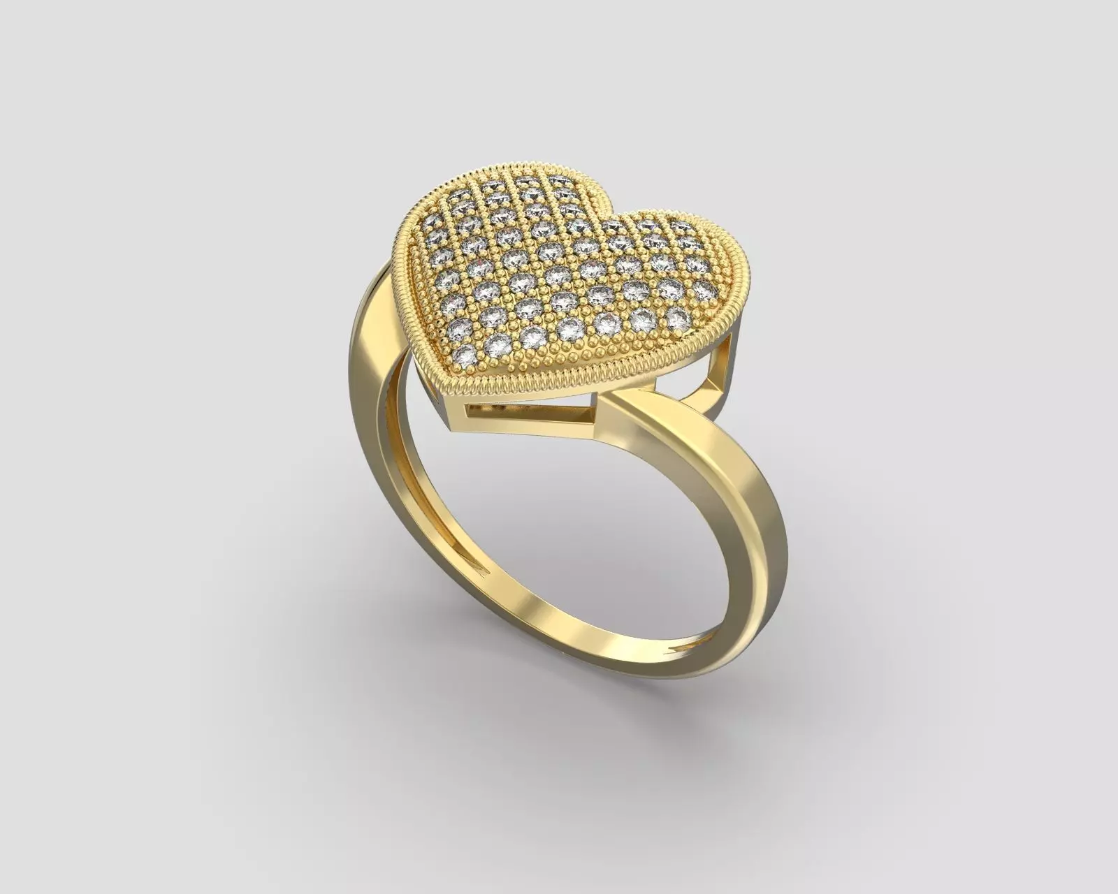 R 097 ring heart 3D print model_0