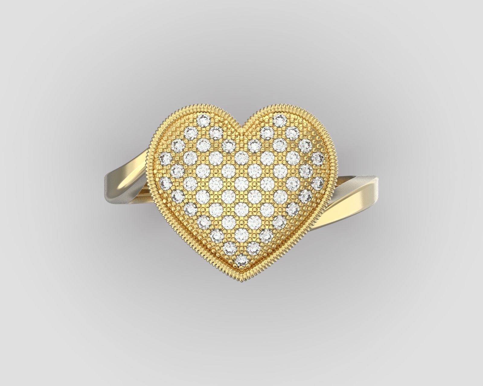 R 097 ring heart 3D print model_1