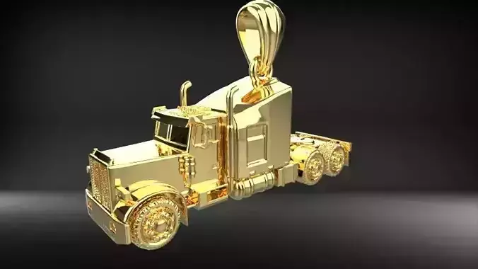 Semi Trailer Truck Pendant Necklace Jewelry 