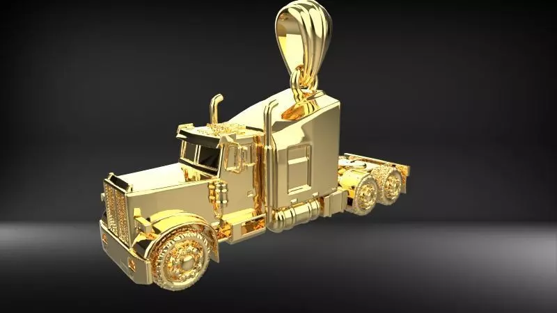 Semi Trailer Truck Pendant Necklace Jewelry 3D print model