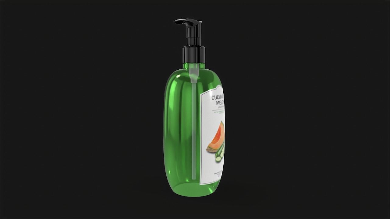 Cucumber Melon Liquid Soap Low-poly 3D model_4