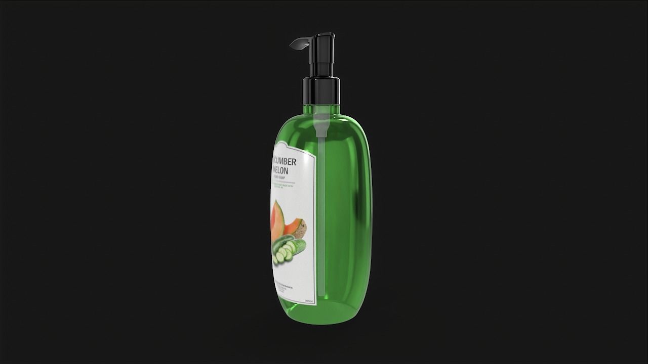 Cucumber Melon Liquid Soap Low-poly 3D model_3