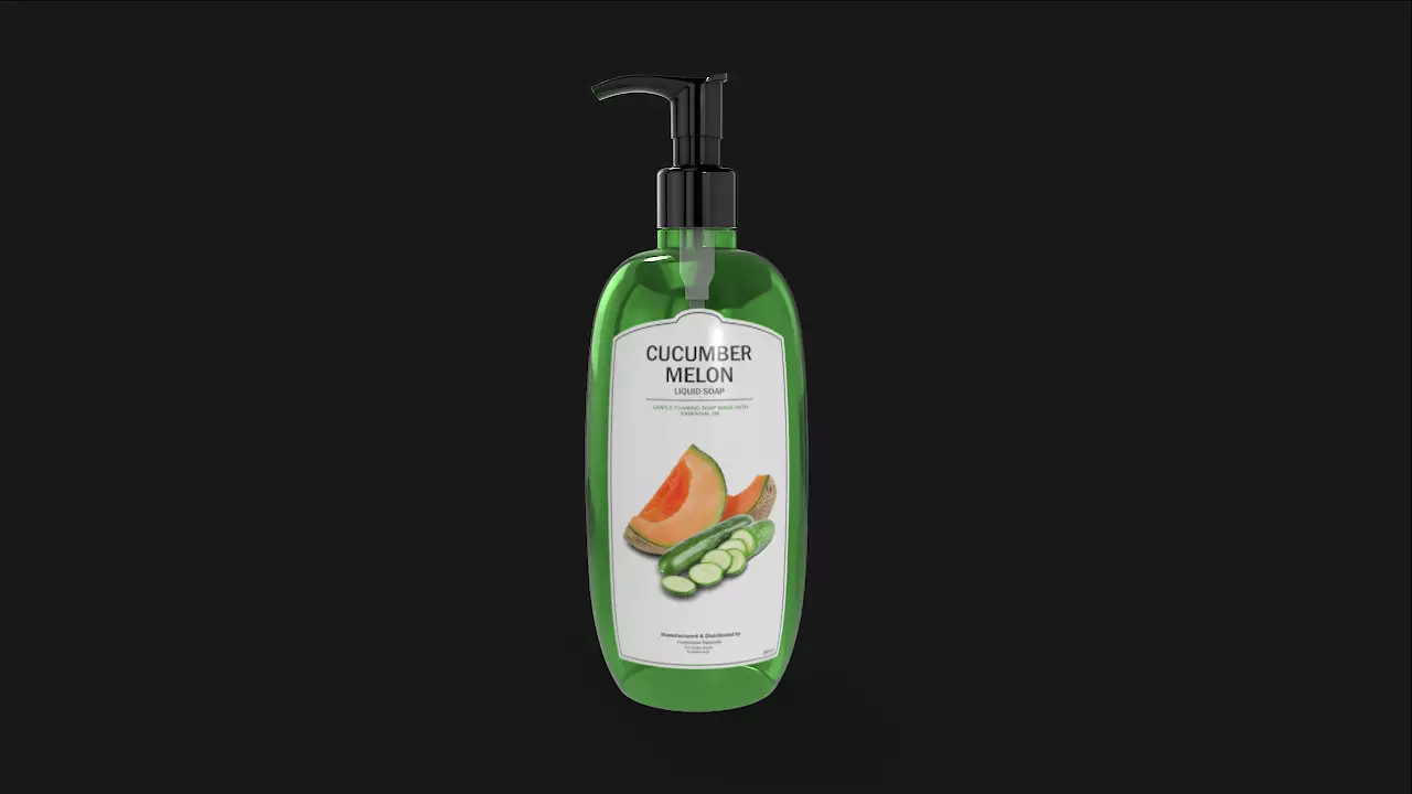 Cucumber Melon Liquid Soap Low-poly 3D model_0