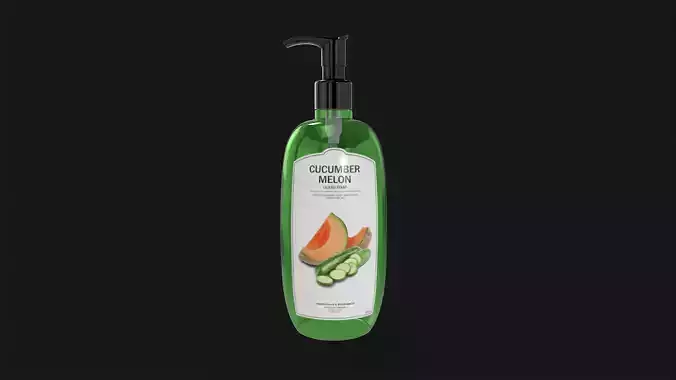 Cucumber Melon Liquid Soap Low-poly 3D model