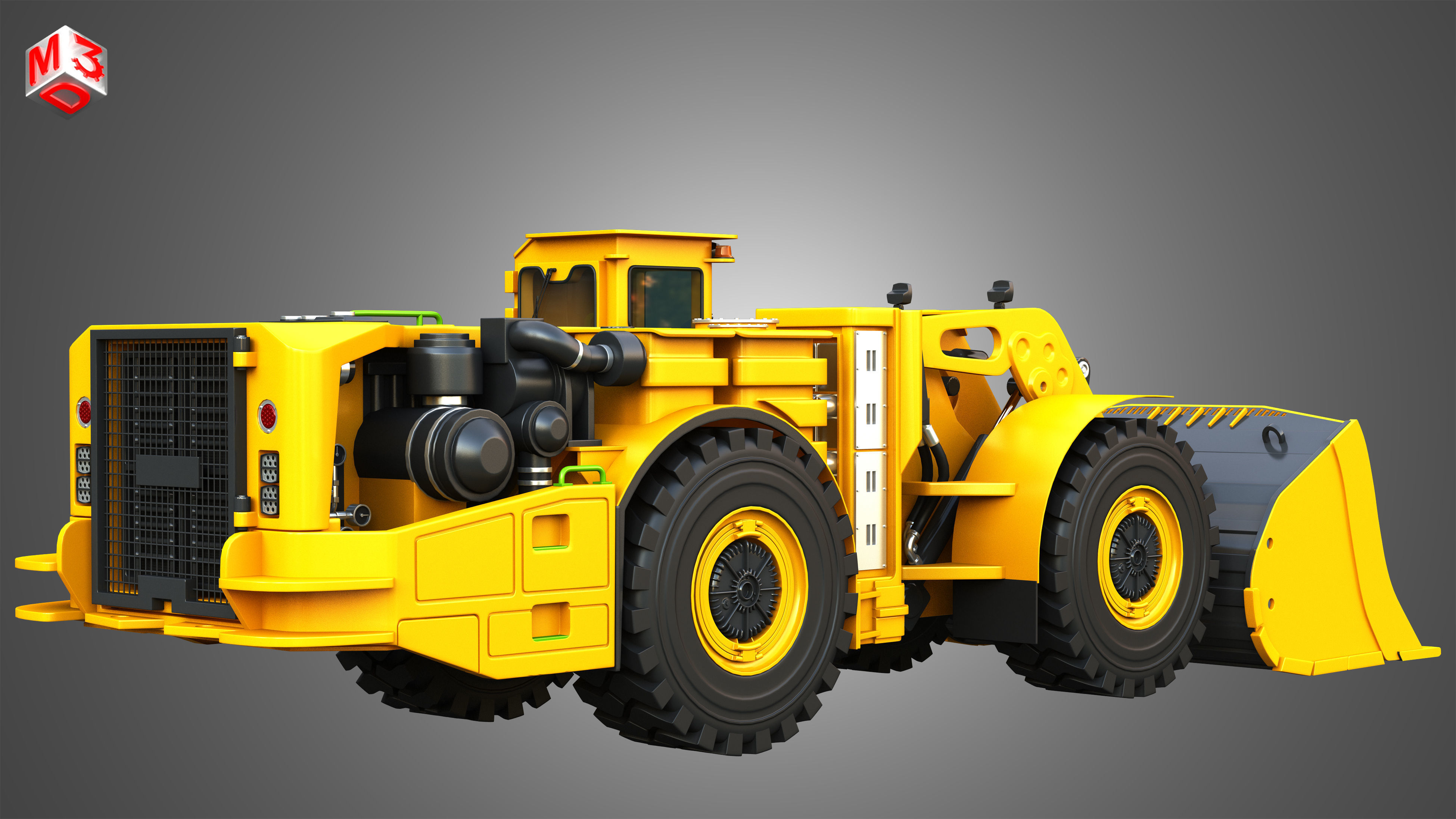 AD63 - WX18H Underground Mining Vehicles 2 in 1 3D Model Collection_3