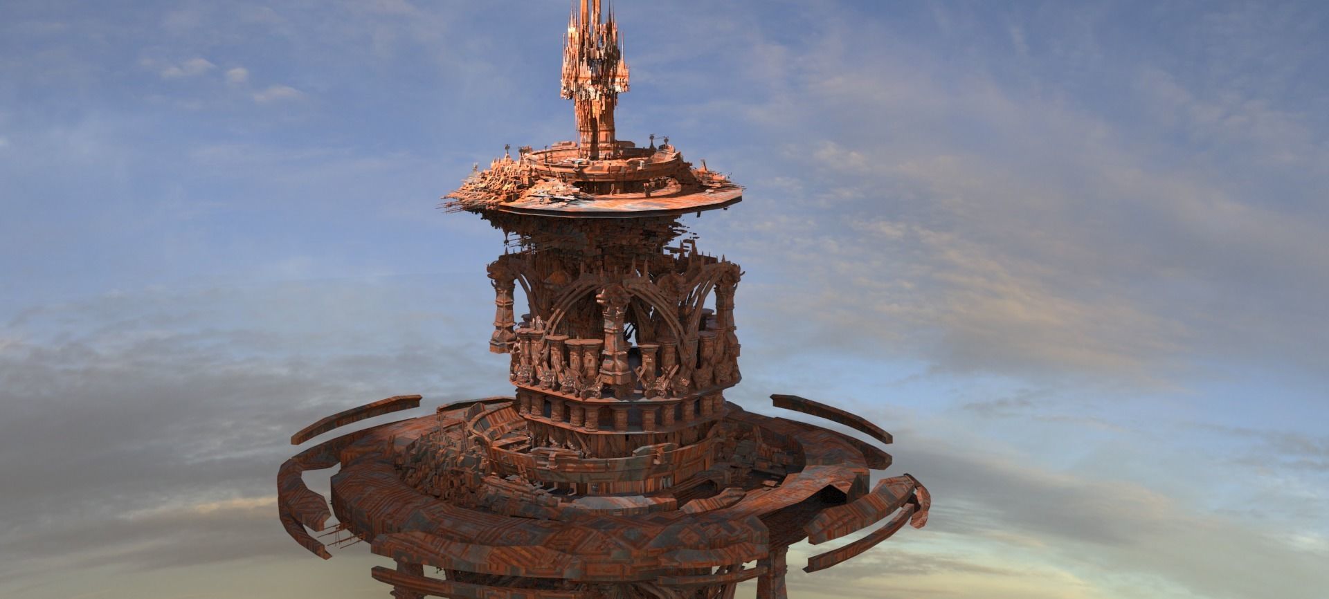 Desert Arrakis Desert Floating tower 3D model_1