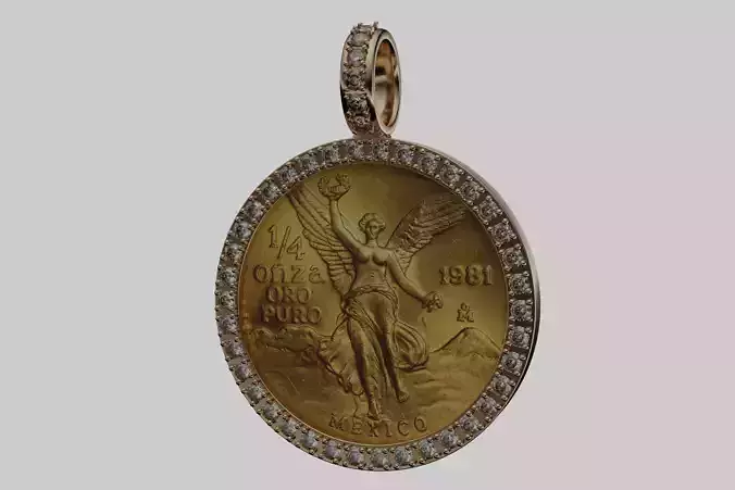 1981 qtr oz libertad gold bullion coin diamond frame