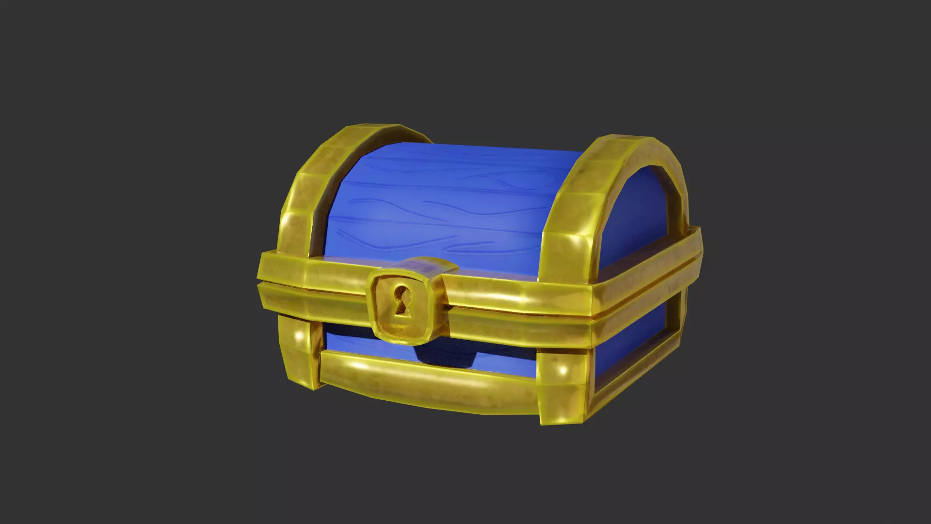 Low Poly Treasure Chest Low-poly 3D model_0