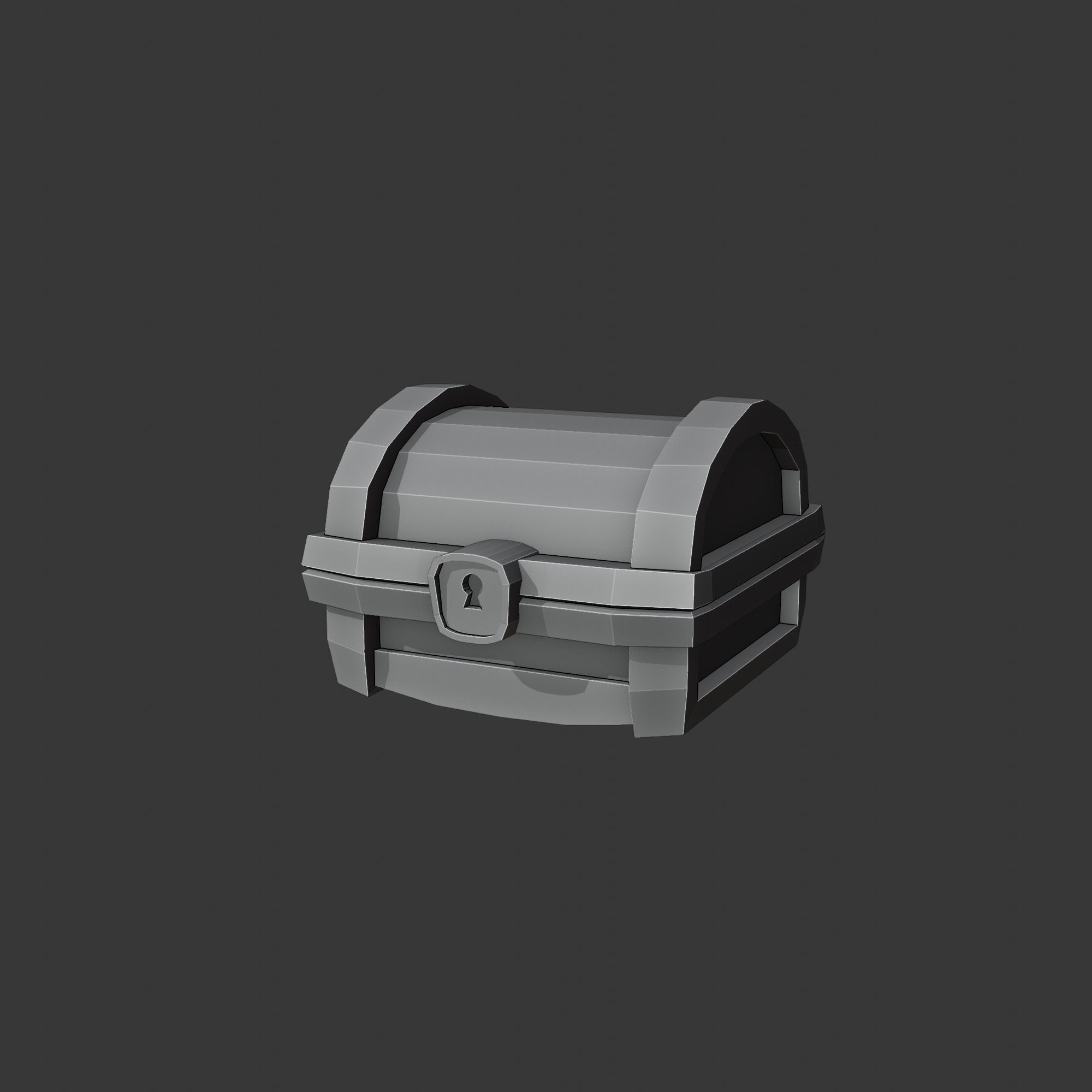 Low Poly Treasure Chest Low-poly 3D model_1