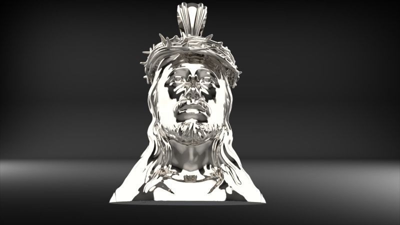 3D Jesus Christ Thorn Head Face Pendant Jewelry 3D print model_3