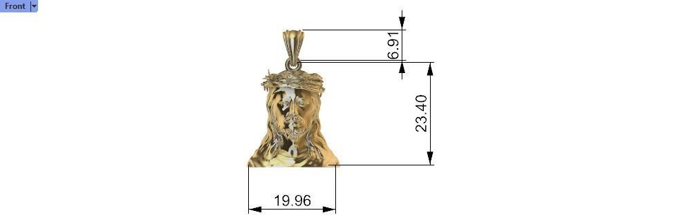 3D Jesus Christ Thorn Head Face Pendant Jewelry 3D print model_39