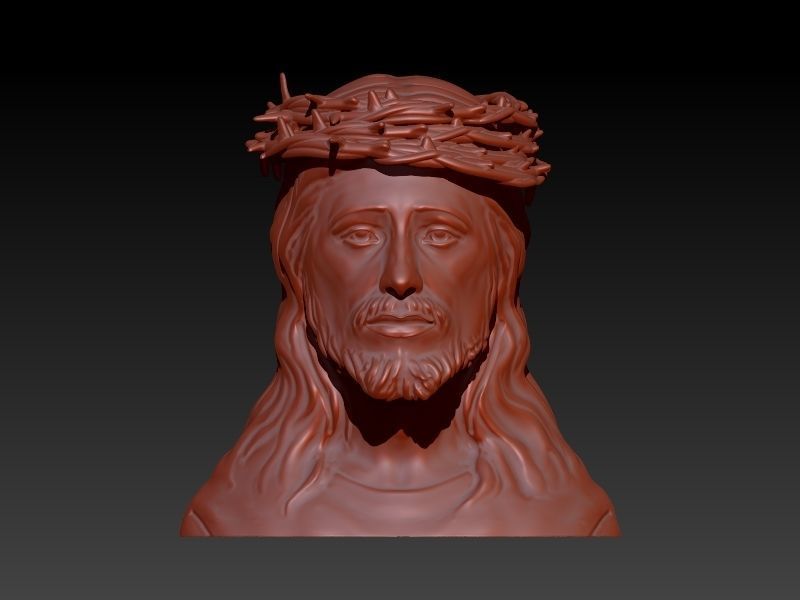 3D Jesus Christ Thorn Head Face Pendant Jewelry 3D print model_1