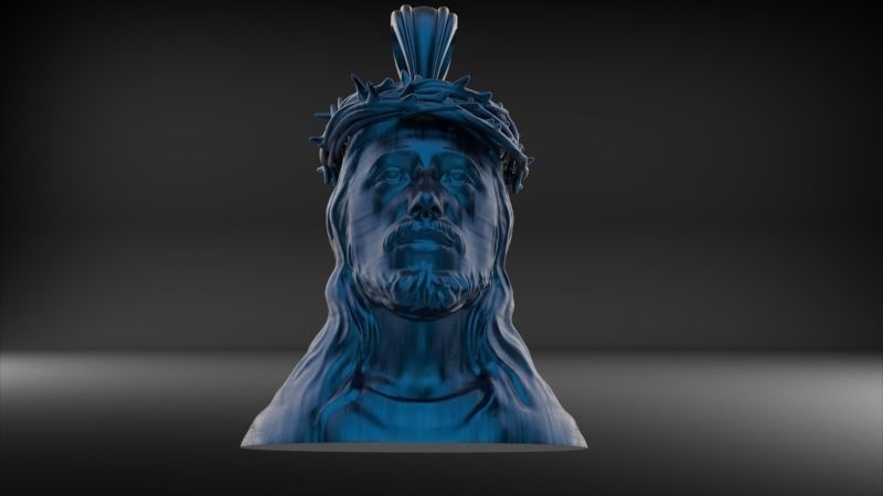 3D Jesus Christ Thorn Head Face Pendant Jewelry 3D print model_9