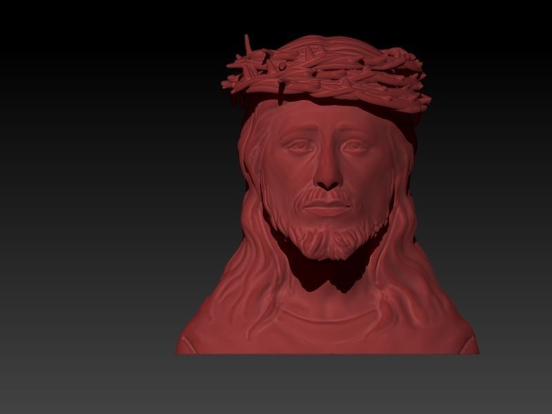 3D Jesus Christ Thorn Head Face Pendant Jewelry 3D print model_43