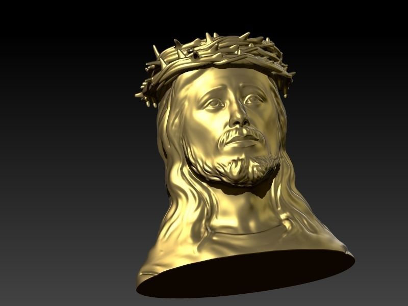 3D Jesus Christ Thorn Head Face Pendant Jewelry 3D print model_42