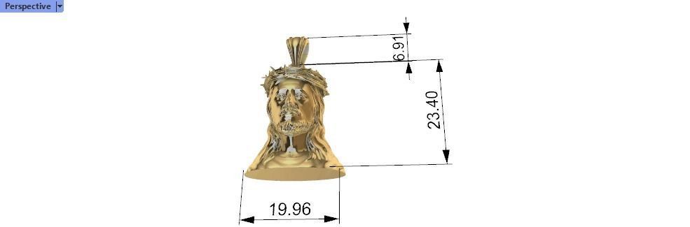 3D Jesus Christ Thorn Head Face Pendant Jewelry 3D print model_41