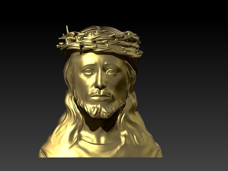 3D Jesus Christ Thorn Head Face Pendant Jewelry 3D print model_32