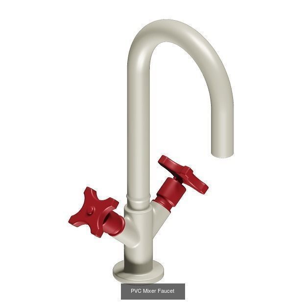 PLASTIC BATHROOM FITTINGS PACK 3D Model Collection_3