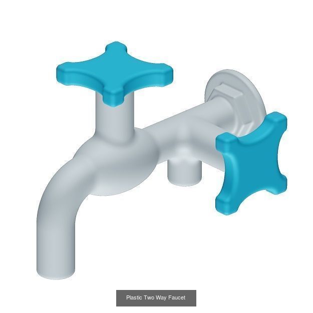 PLASTIC BATHROOM FITTINGS PACK 3D Model Collection_7