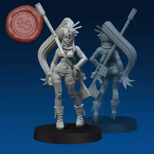 Yoko Littner - Tengen Toppa Gurren Lagann - 32mm miniature 3D print model